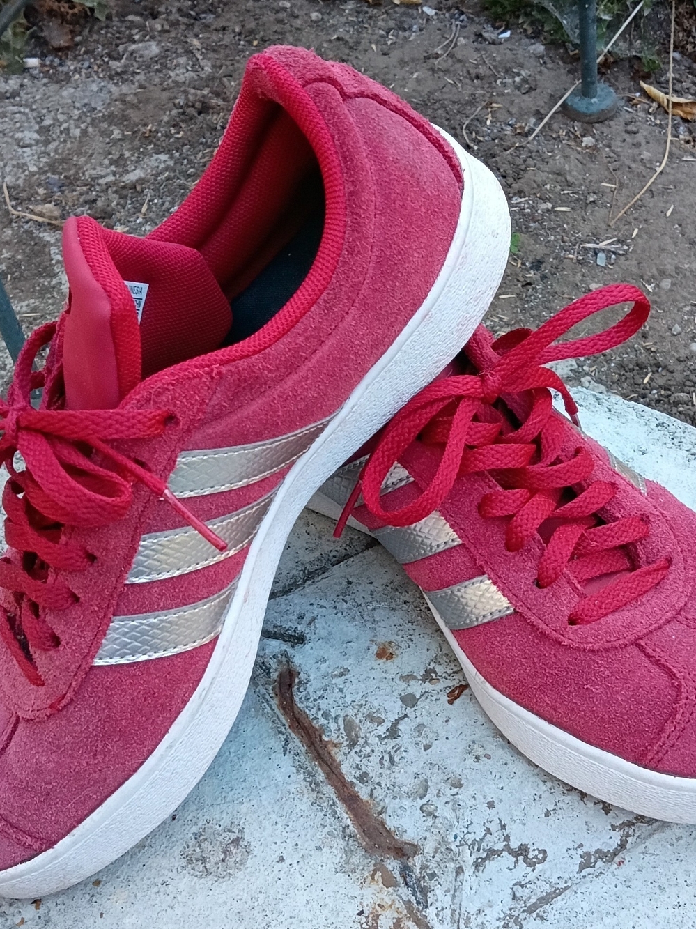 Women's Adidas Red Suede Sneakers
